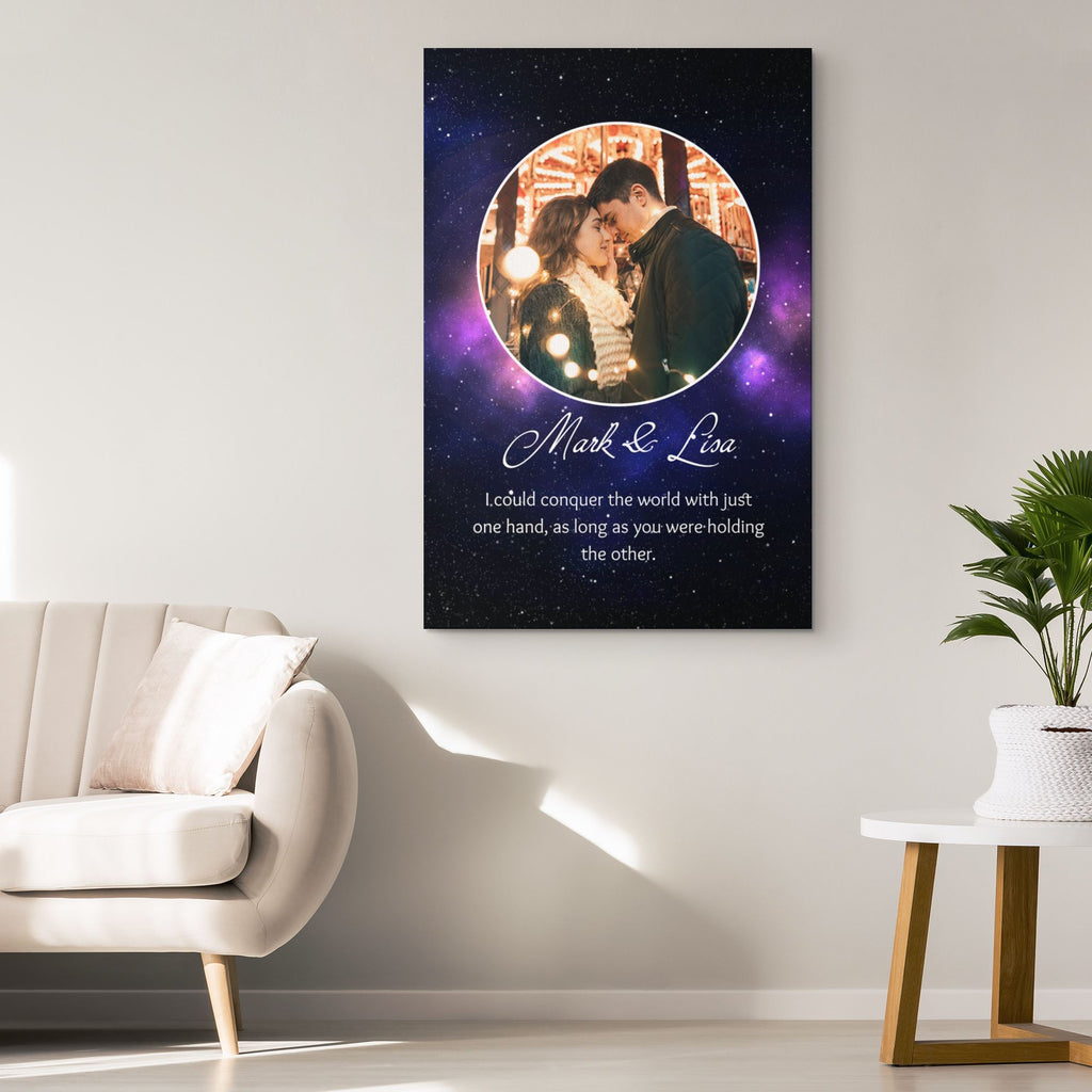 Customized Romantic Canvas - Conquer the world Canvas Wall Art 2 teelaunch 
