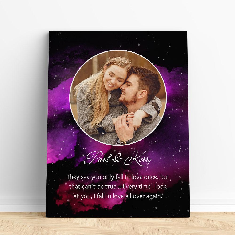 Customized Romantic Canvas - Fall in love once Canvas Wall Art 2 teelaunch 
