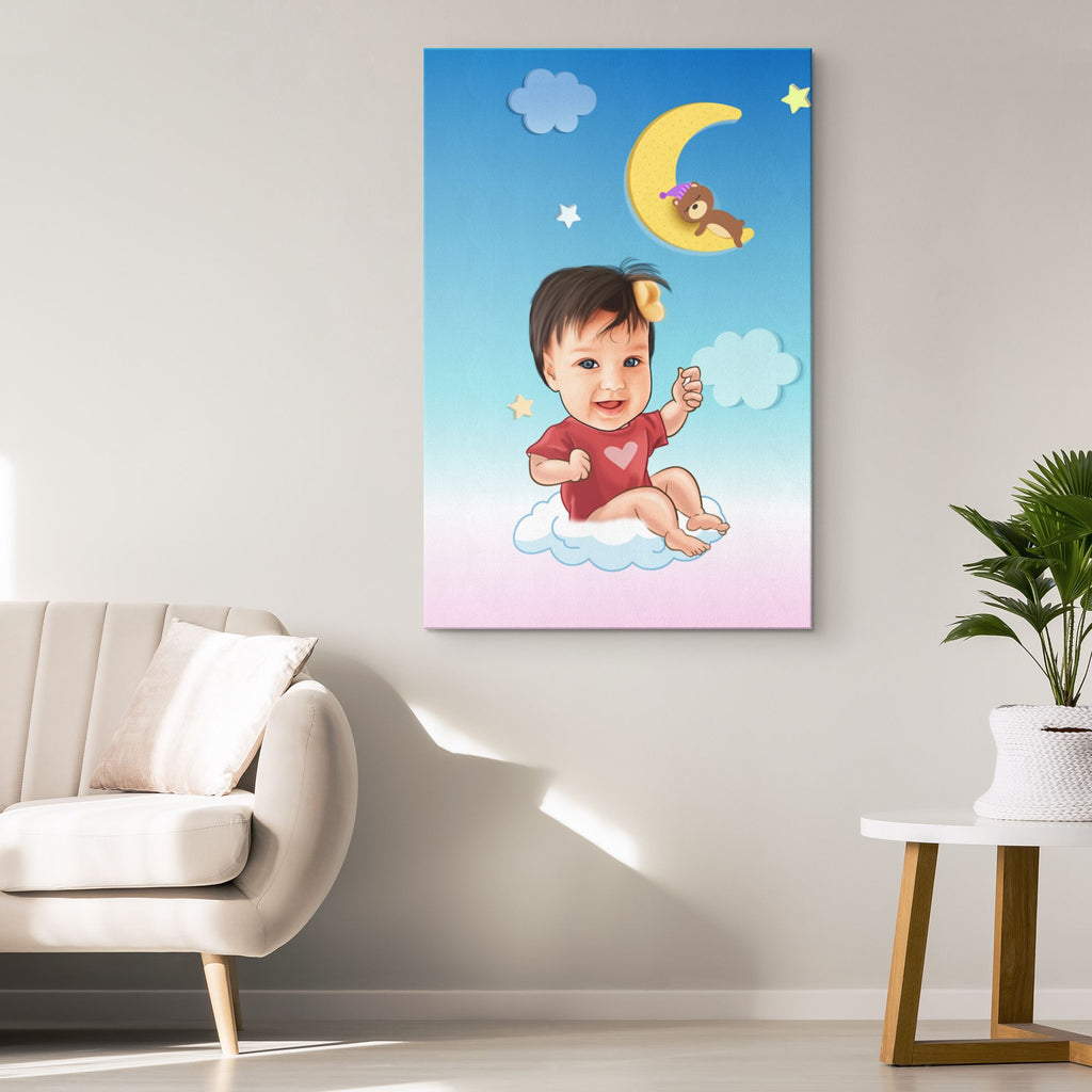 Personalized Baby On A Cloud Canvas Canvas Wall Art 2 teelaunch 