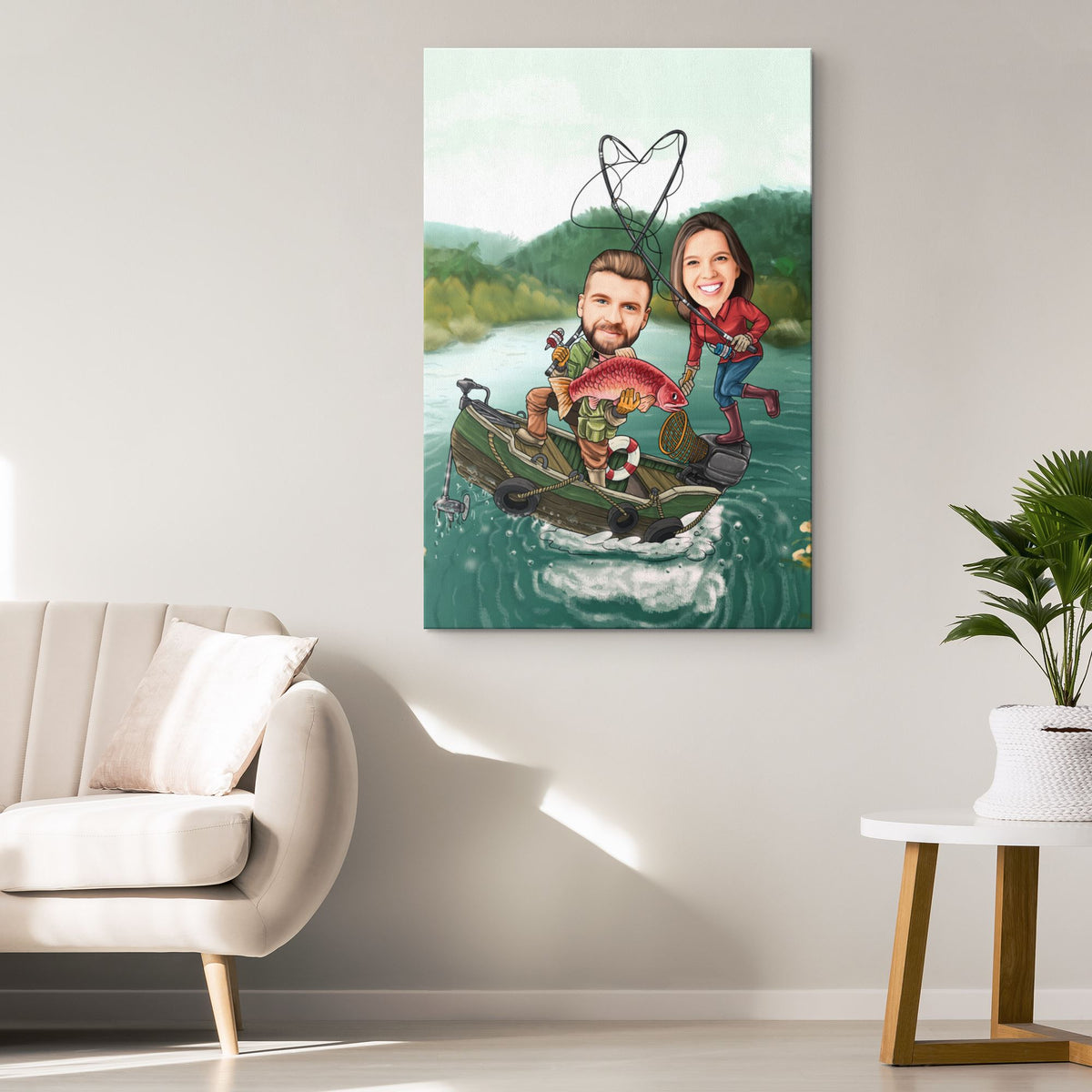Brothers Fishing Canvas Wall Art Canvas Gallery Wraps Fishing Lover Art 