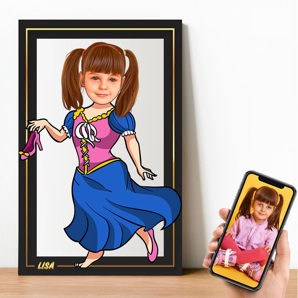 Personalized Cartoon Little Princess Wooden Wall Art Wooden Wall Art Custom Fairy 