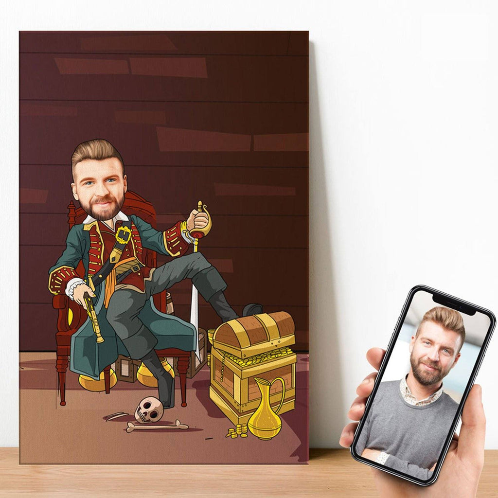 Personalized Cartoon Pirate Canvas Canvas Wall Art 2 teelaunch 