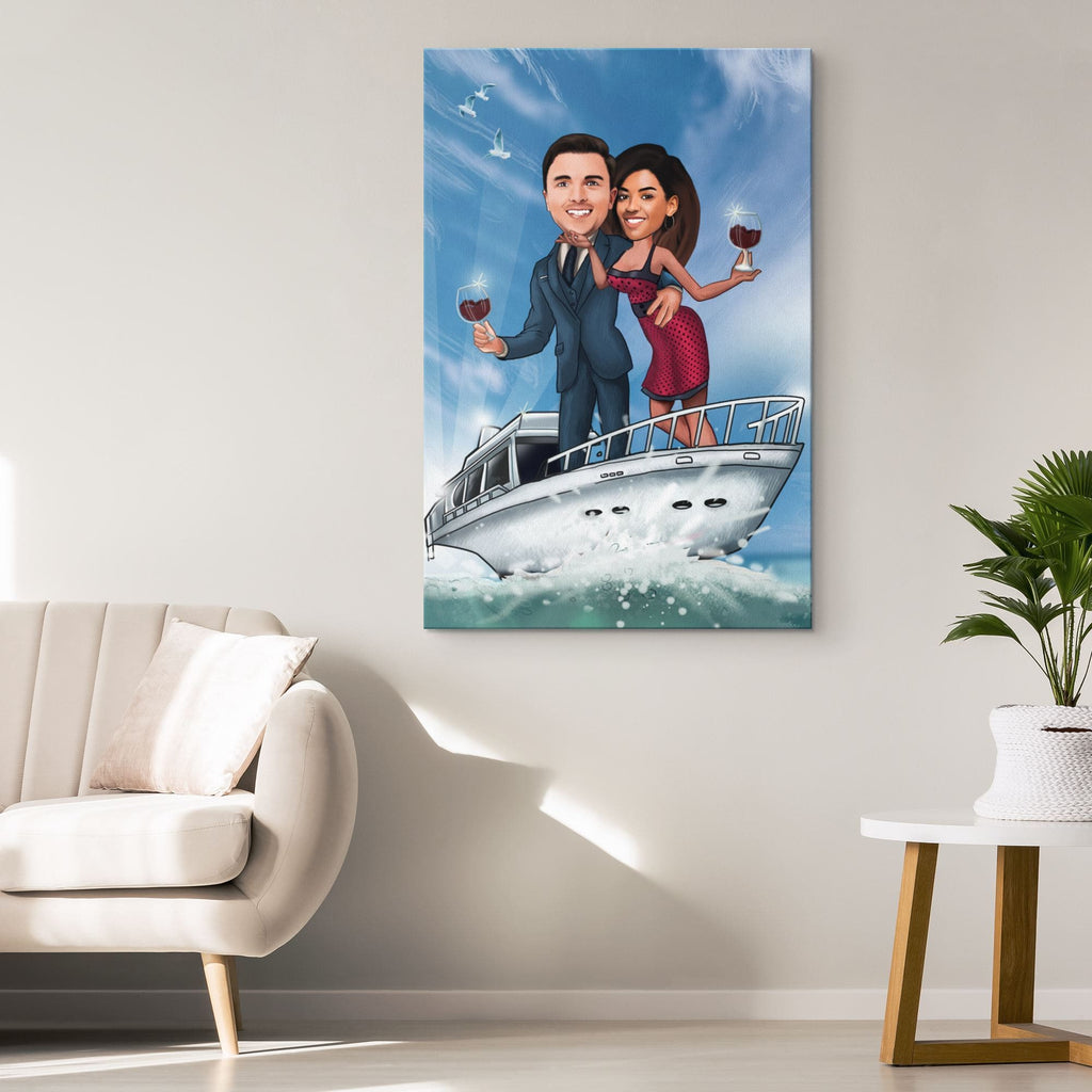 Personalized Couple Yacht Canvas 