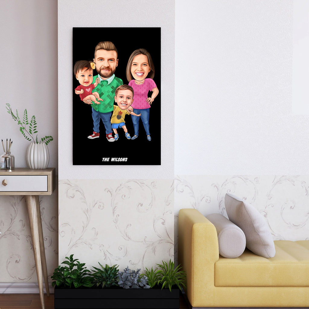 Personalized Family Cartoon Wooden Wall Art 