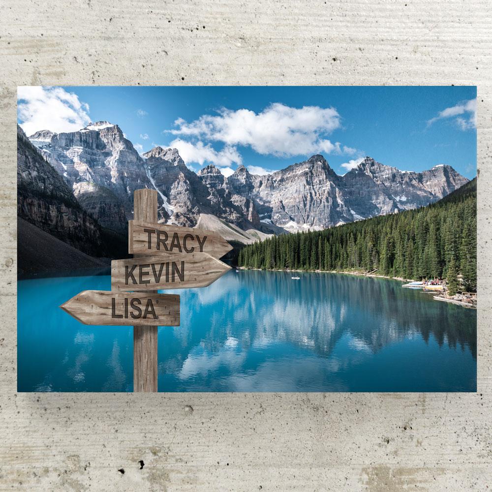 Customized Blue Lake Canvas (Up to 7 names) Canvas Wall Art 3 teelaunch 