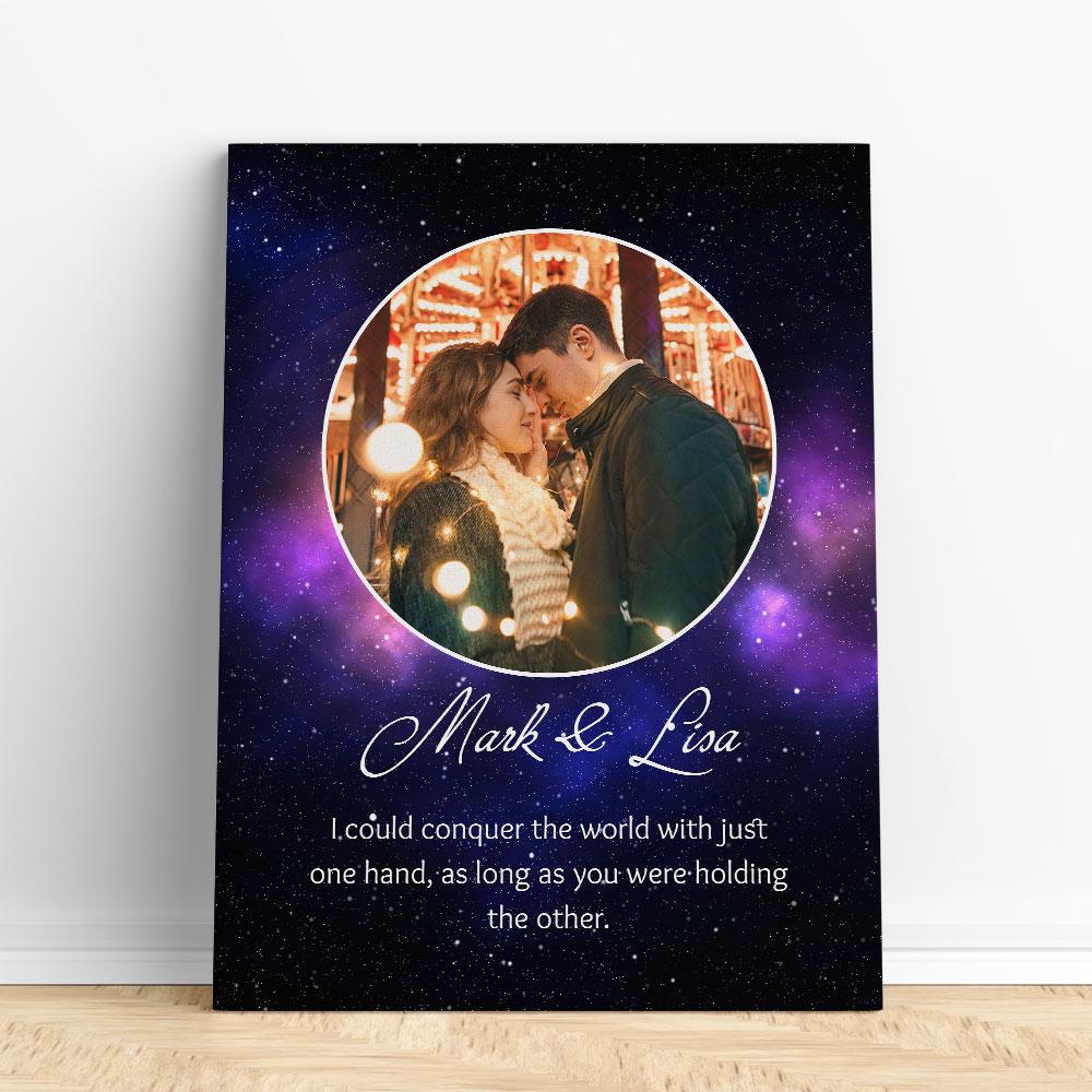 Customized Romantic Canvas - Conquer the world Canvas Wall Art 2 teelaunch 