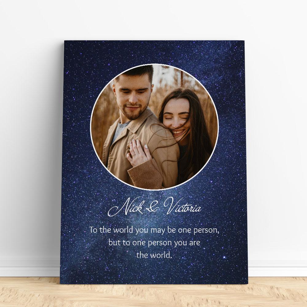 Customized Romantic Canvas - You are the world Canvas Wall Art 2 teelaunch 