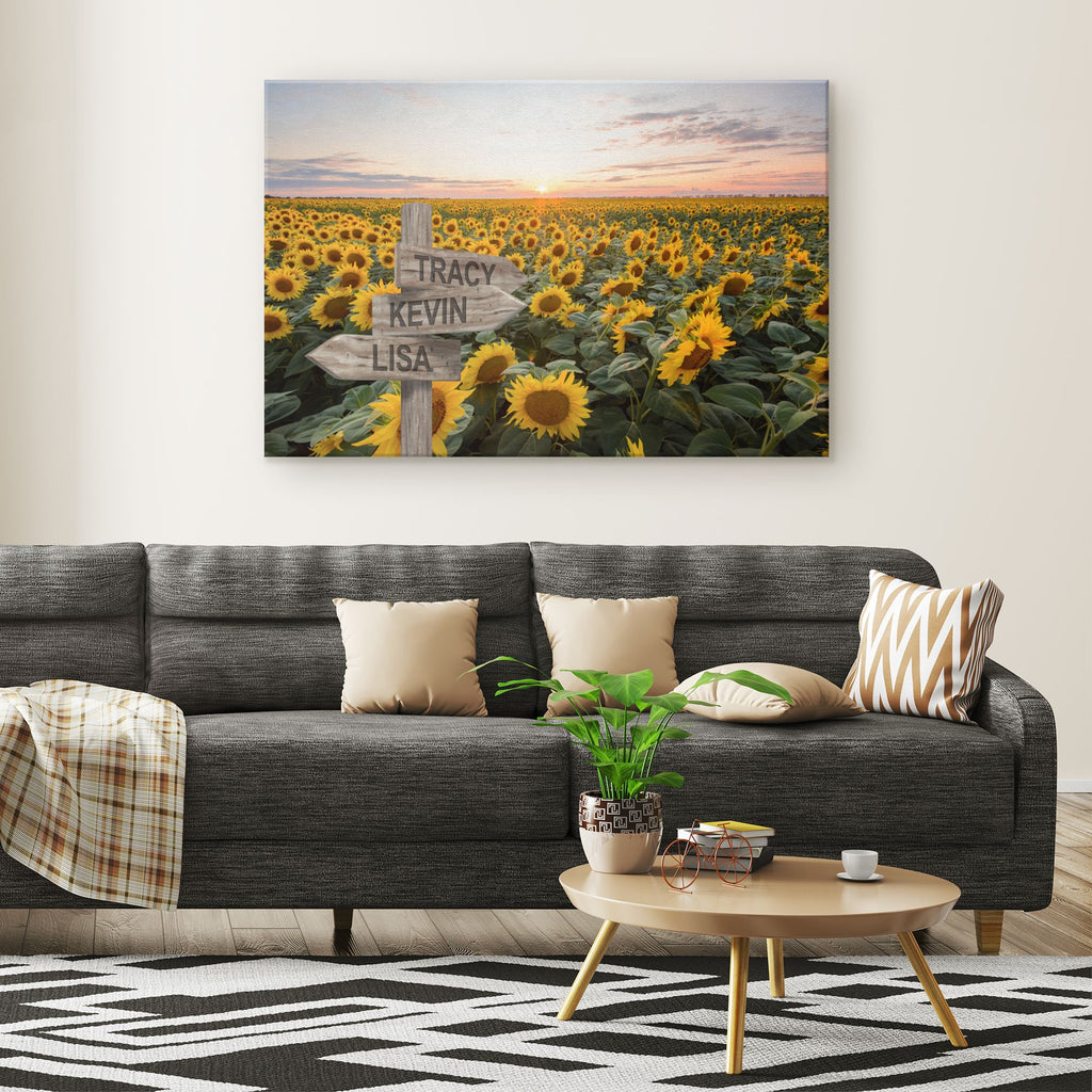 Customized Sunflower Field Canvas Canvas Wall Art 3 teelaunch 
