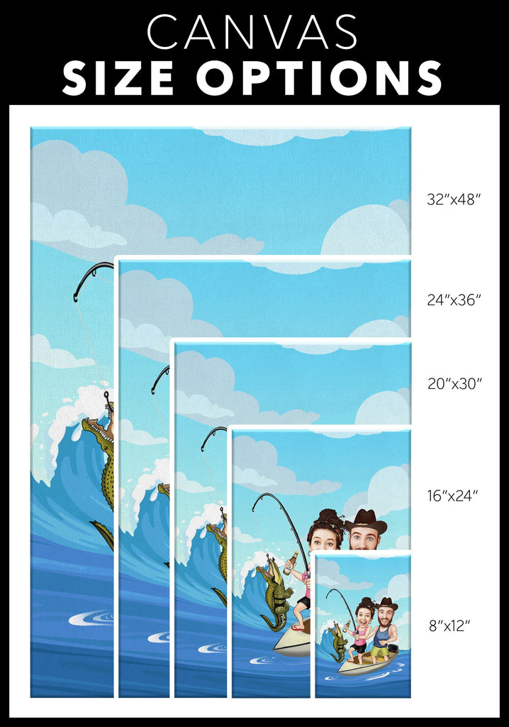 Personalized Cartoon Aligator Fishing Canvas Canvas Wall Art 2 teelaunch 