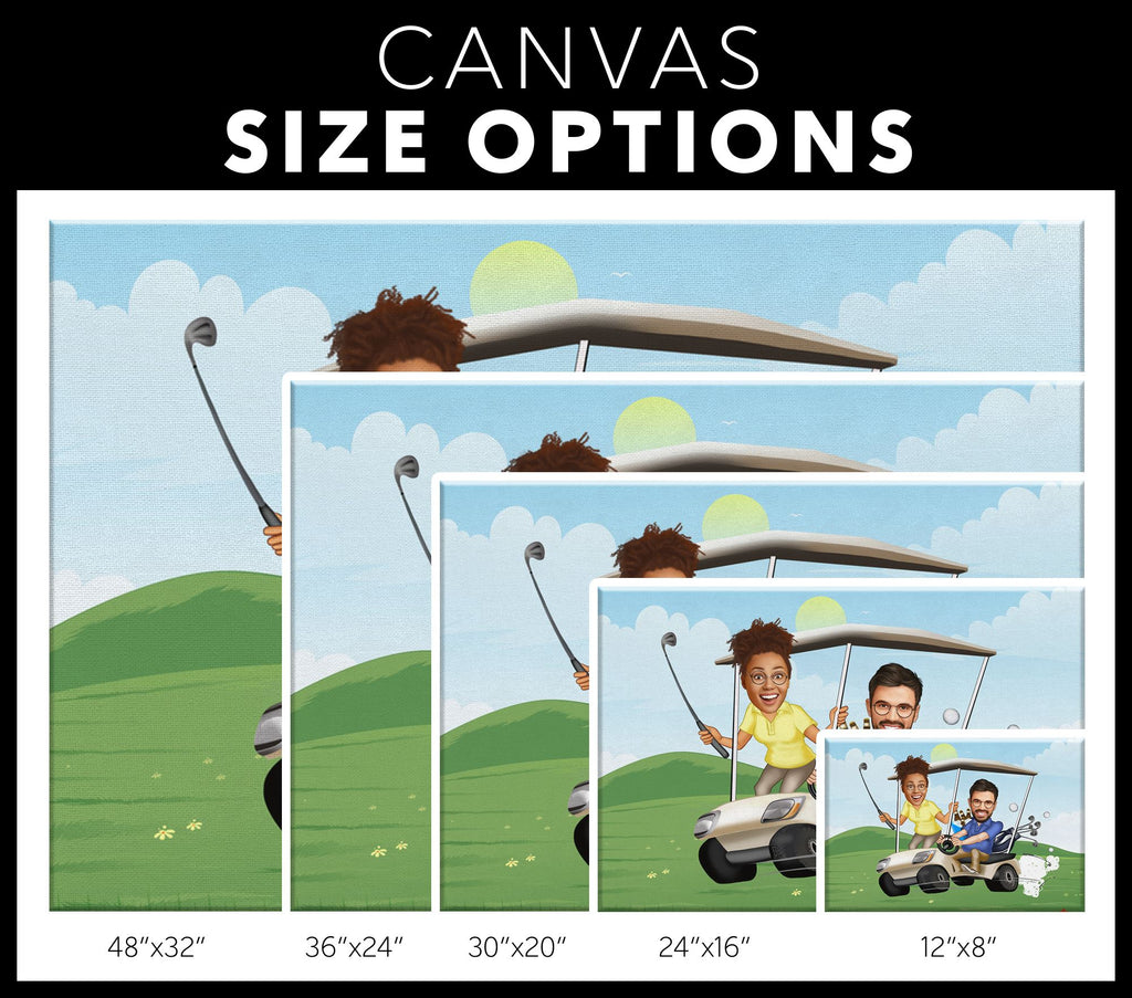 Personalized Cartoon Golf Cart Canvas Canvas Wall Art 2 teelaunch 