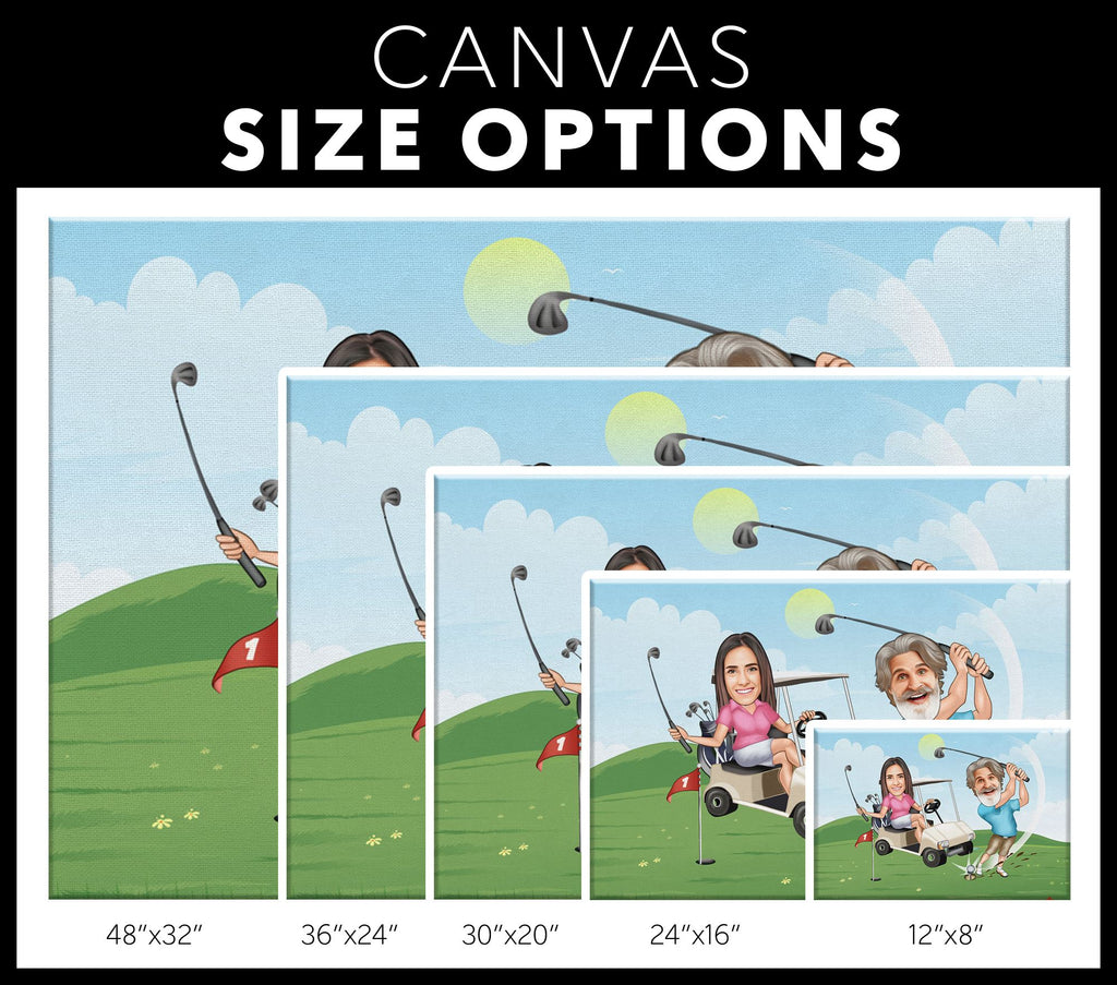 Personalized Cartoon Golf Playing Canvas Canvas Wall Art 2 teelaunch 
