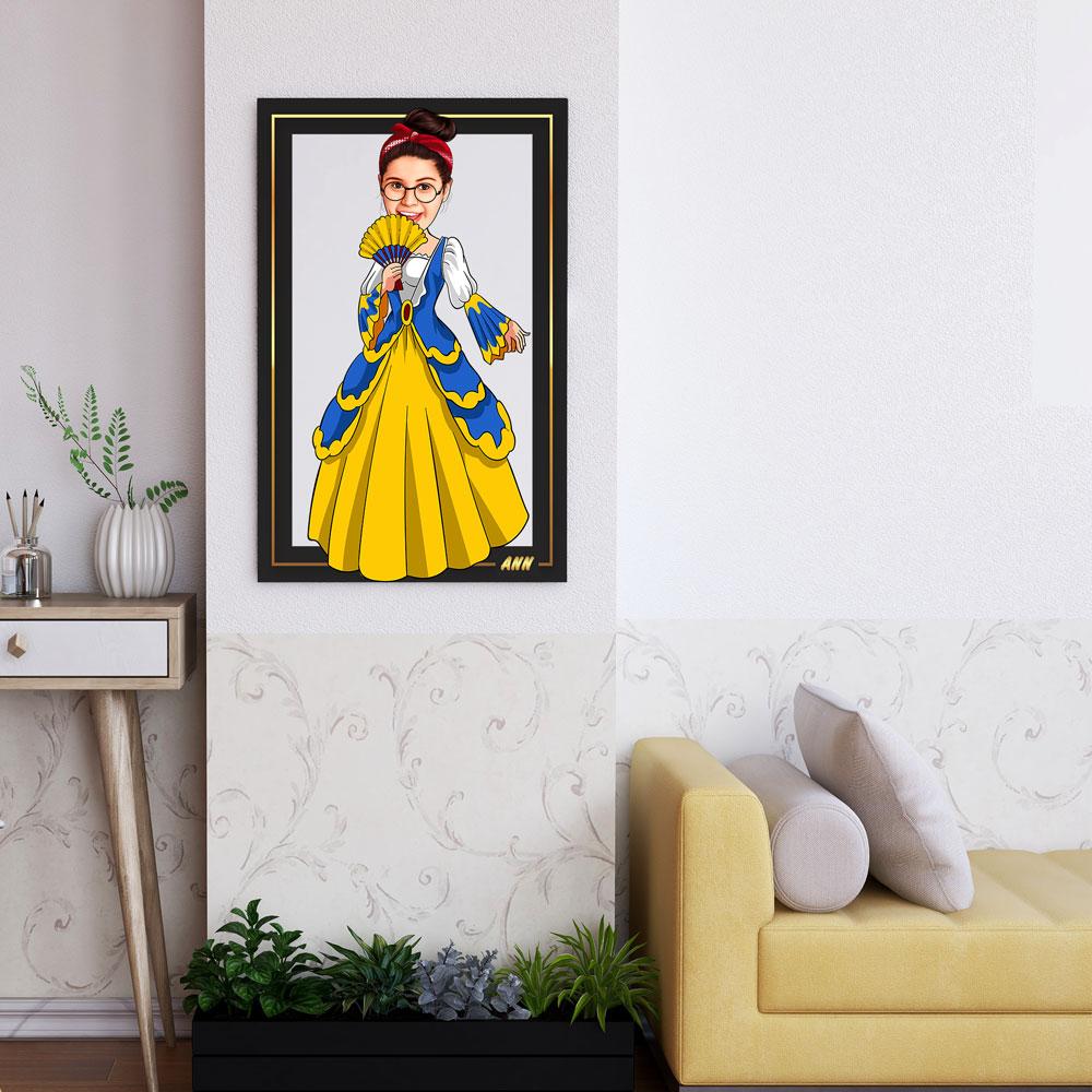 Personalized Cartoon Princess Wooden Wall Art Custom Fairy 