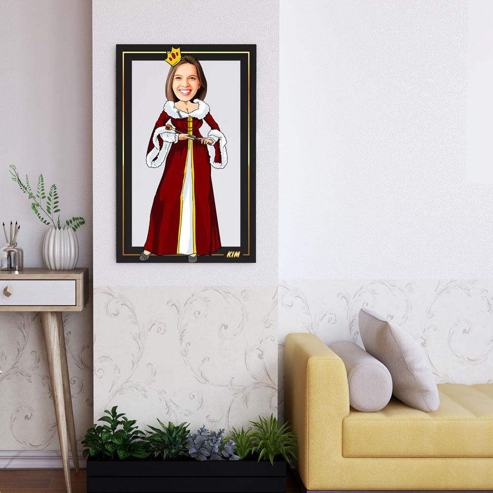 Personalized Cartoon Queen Wooden Wall Art Custom Fairy 