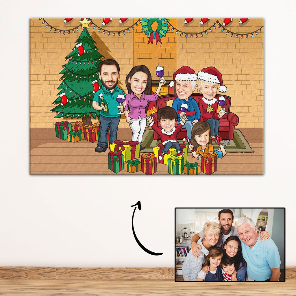 Personalized Family Christmas Canvas Canvas Wall Art 2 teelaunch 