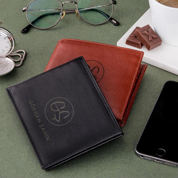 Personalized Brown Leather Wallet for Men: Gift/Send Christmas Gifts Online  JVS1178478 |IGP.com